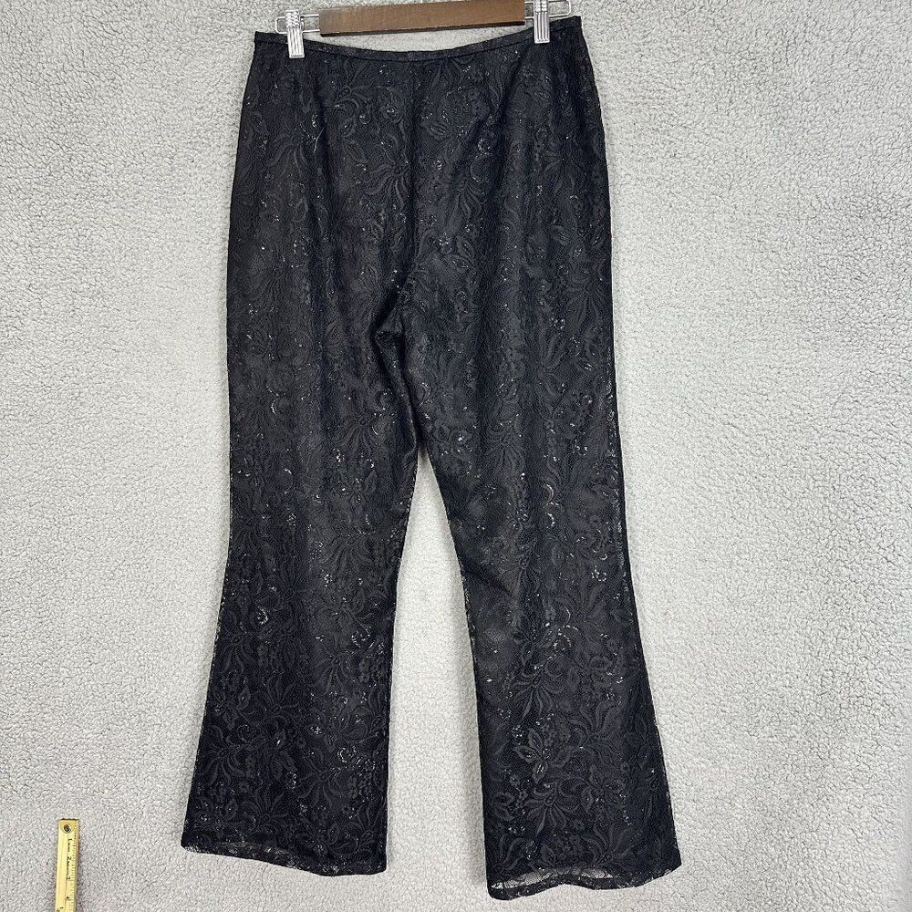Petite Sophisticate pants womens 8 black floral lace overlay whimsygoth witchy - Picture 7 of 10